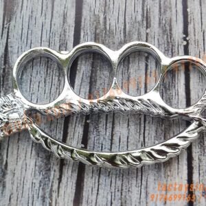 Chrome-Skull-Spine-Knucks-Skull-Breaker-Piercer-Large-Size-Rings-Army-Fight-Punch