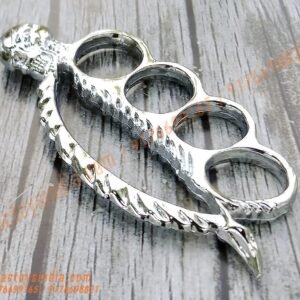 Chrome-Skull-Spine-Knucks-Skull-Breaker-Piercer-Large-Size-Rings-Army-Fight-Punch