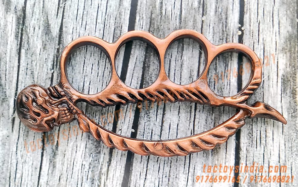 Vintage-Copper-Colour-Skull-Spine-Knucks-Skull-Breaker-Piercer-Large-Size-Rings-Army-Fight-Punch
