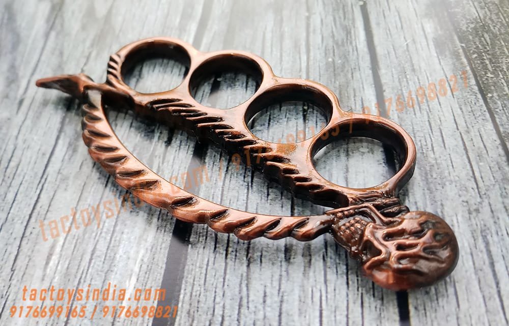 Vintage-Copper-Colour-Skull-Spine-Knucks-Skull-Breaker-Piercer-Large-Size-Rings-Army-Fight-Punch