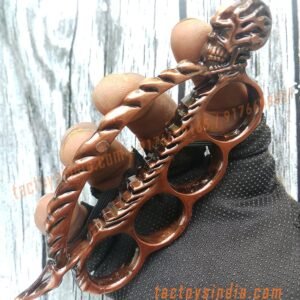 Vintage-Copper-Colour-Skull-Spine-Knucks-Skull-Breaker-Piercer-Large-Size-Rings-Army-Fight-Punch