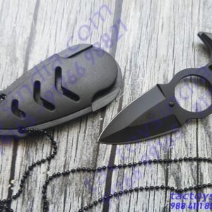 Push Dagger Neck Knife defence Pendant With Quick release ABS Fibre Sheath and Adjustable Ball Chain by Tactoys India