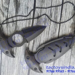 Push Dagger Neck Knife defence Pendant With Quick release ABS Fibre Sheath and Adjustable Ball Chain by Tactoys India